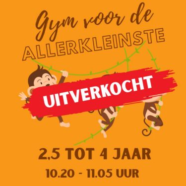 Gym voor de kleinsten, peuters 2,5 tot 4 jaar 10.20 - 11.05 uur